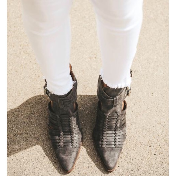 Slate Pointed Double Buckle Bootie - Picture 2 of 8